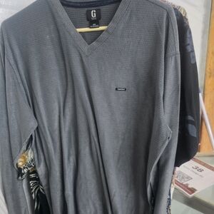 Guess Ribbed Gray Knit Top